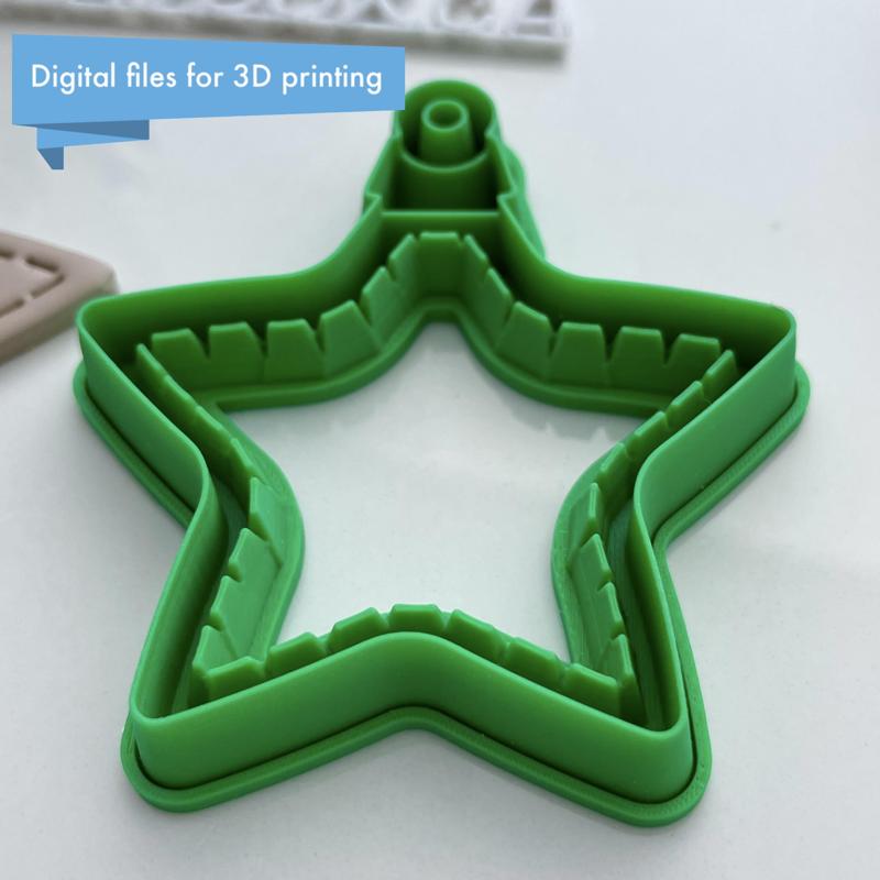 Stitched star ornament polymer clay cutter - eleven sizes
