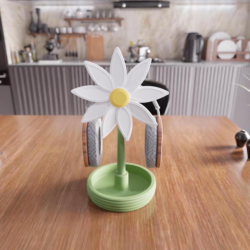 3D Flower Headset Stand STL File - 401