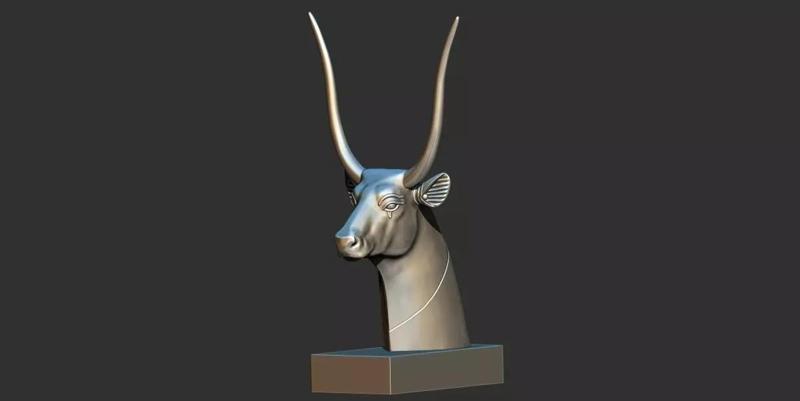 Head of Hathor  cow from grave of Tutankhamun 3D Printable model