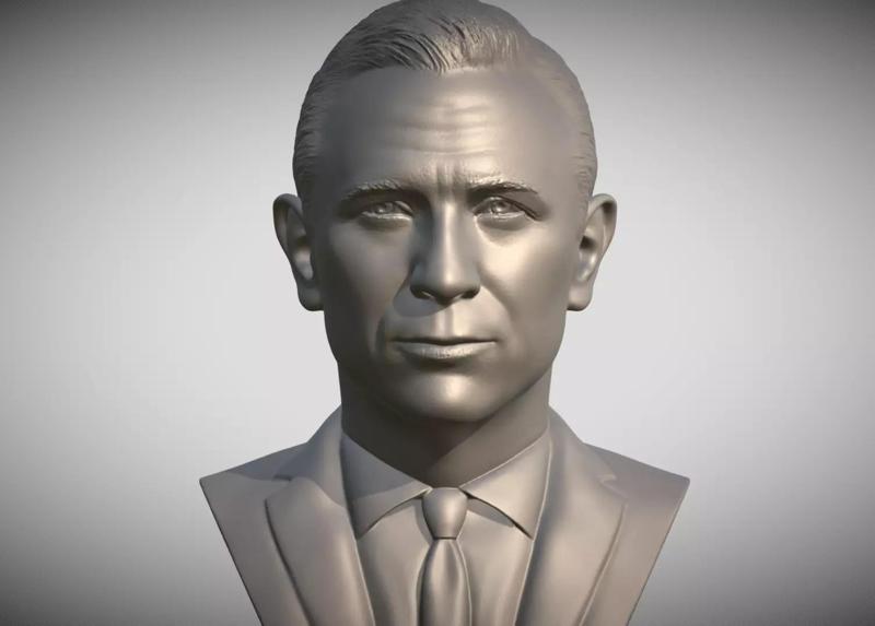 James Bond Daniel Craig bust 3D printing ready stl obj