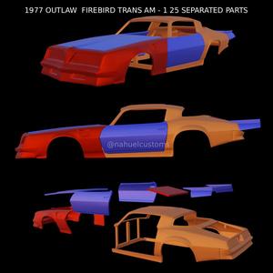 1977 OUTLAW  FIREBIRD TRANS AM - 1 25 SEPARATED PARTS