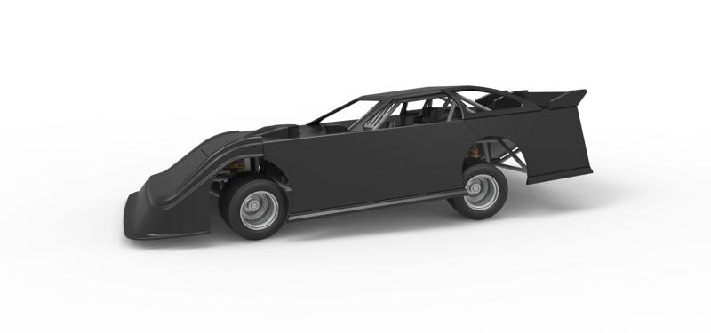 Super Dirt Late model for Pavement while turning Scale 1:25