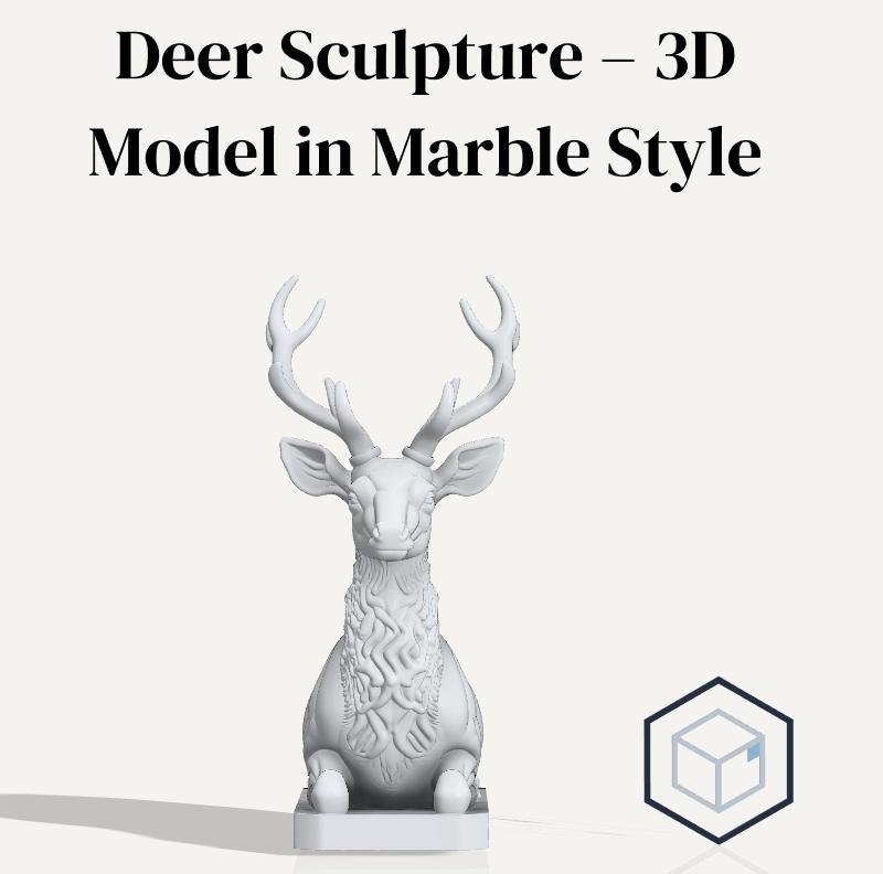 Deer Sculpture - Minimalist & Elegant 3D Print Model