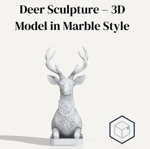 Deer Sculpture - Minimalist & Elegant 3D Print Model