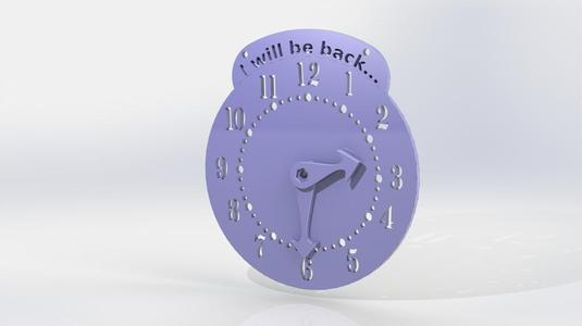 Door Sign | "I will be back" Clock