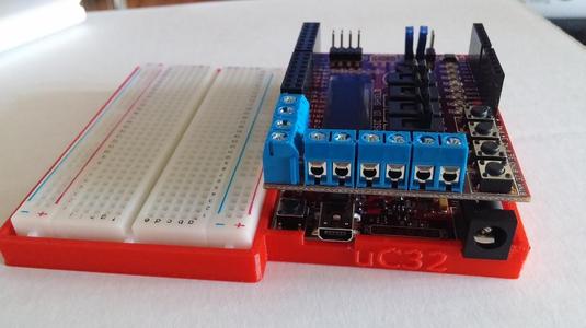 Digilent uC32 Chipkit and Breadboard Holder