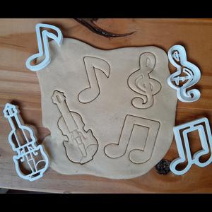 X4 Violin AND MUSIC RHYTHMIC FIGURES - CUTTERS - DOUGH COOKIES