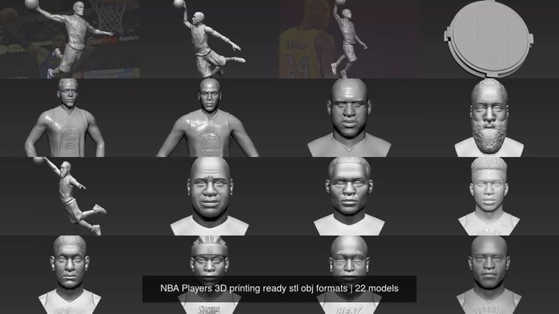 NBA Players 3D printing ready stl obj formats 3D Model Collection