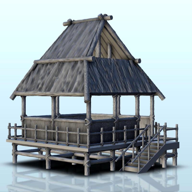 Wooden gazebo on stilts (7) - Pacific War WW2 Jungle Island Medieval Palm Beach Vietnam Viet Cong Iwo Jima Laos Cambodia
