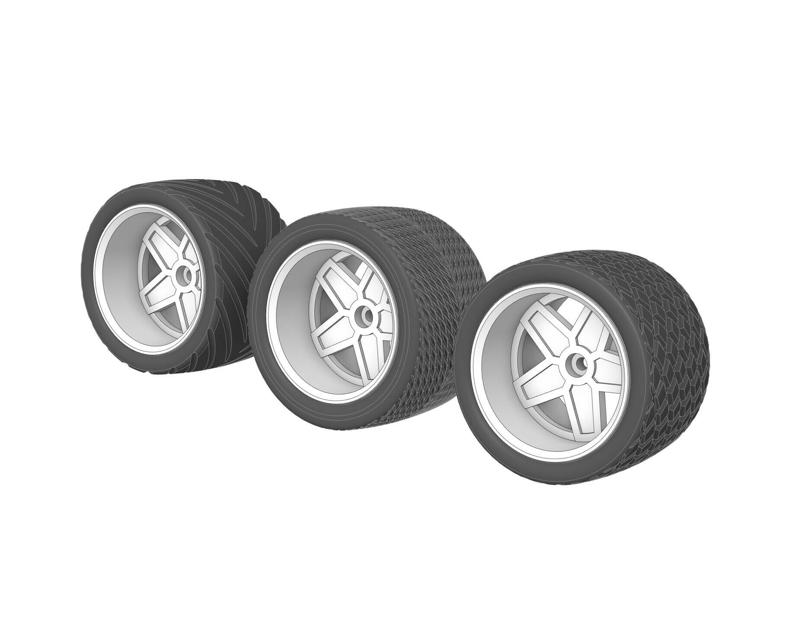 Futaba + Sanwa radio wheels set 55mm x 35 mm