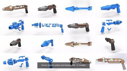 Kazon blaster pistol and blaster rifle 3D Model Collection