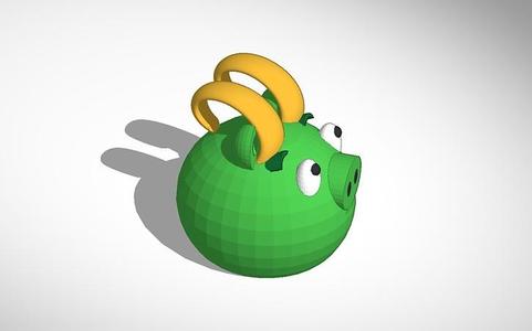 Loki green piggy from angry birds