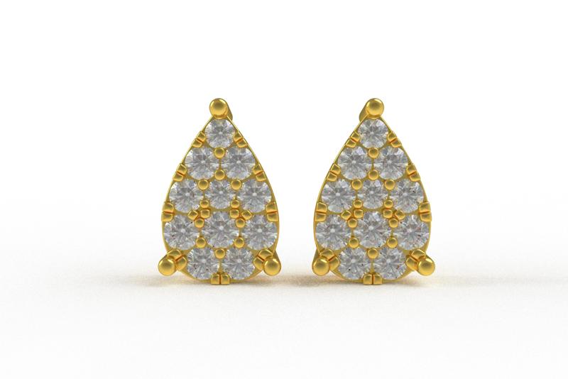 00018 Pear Shape Stud Earring
