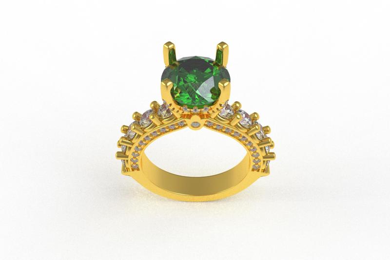 00016 Round Diamond Vintage Solitaire Ring