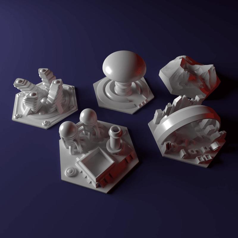 Custom special tile set for Terraforming Mars - special tiles nr 7-11