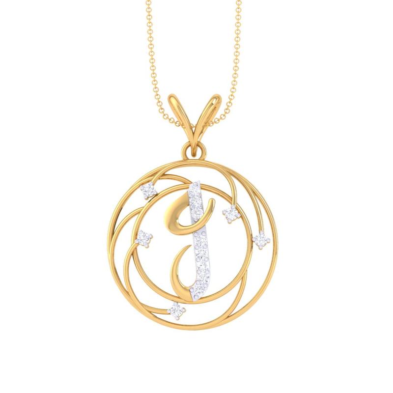 3D Printable Cad jewelry design of Lady diamond Pendant Letter model