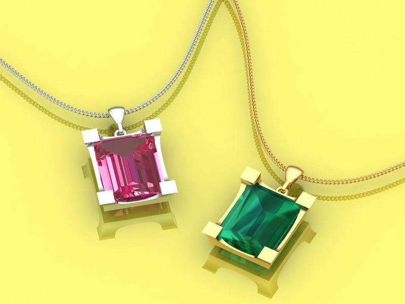 Emerald  gemstone necklace or pendant