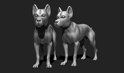 Alert Guard Dog STL - Canine Figure for 3D Printing