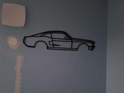 Wall art of a 1967 Mustang