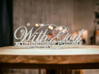 Decor sign "with GOD all things are possible"