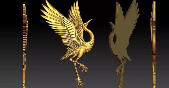 2 Crane Bird CNC Relief Model