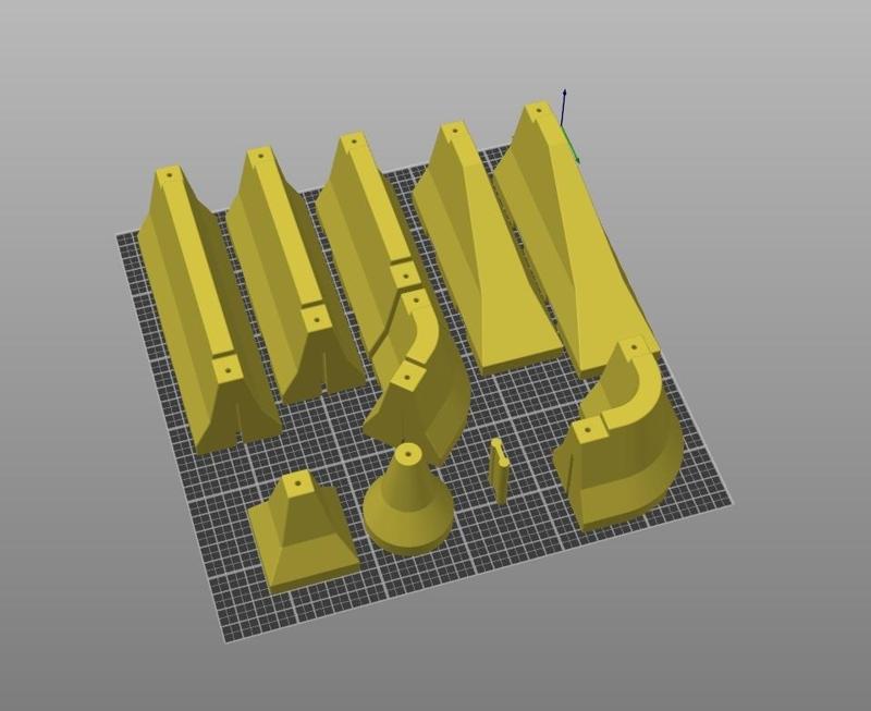 Concrete barriers for model road 1:14