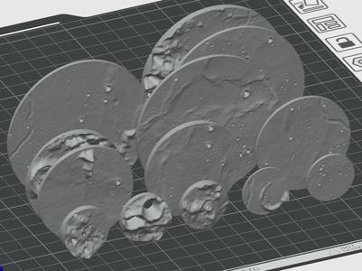 Miniature Model Base Tile_Lunar Real Topography Vol03_Rümker Mountains_Chang'e-5 Landing Zone