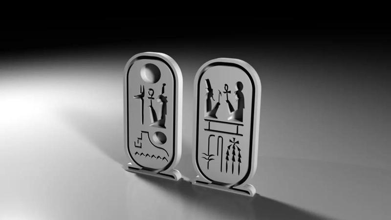 Ramses Cartouche Egyptian STL for 3D Printing and Jewelry Design