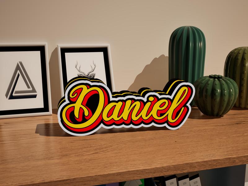 "Nils" Name Script Lightbox, Led lamp