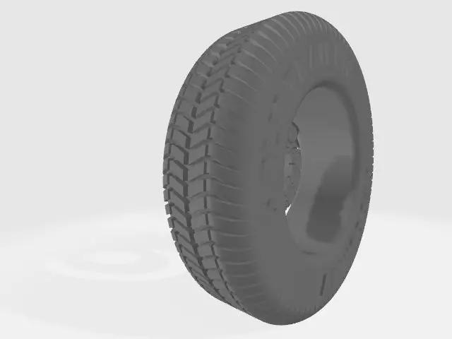 Trailer Wheels Tires and Brakes for 3D Print