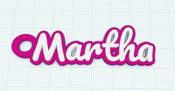 Fancy Keychain Name Tag - Martha