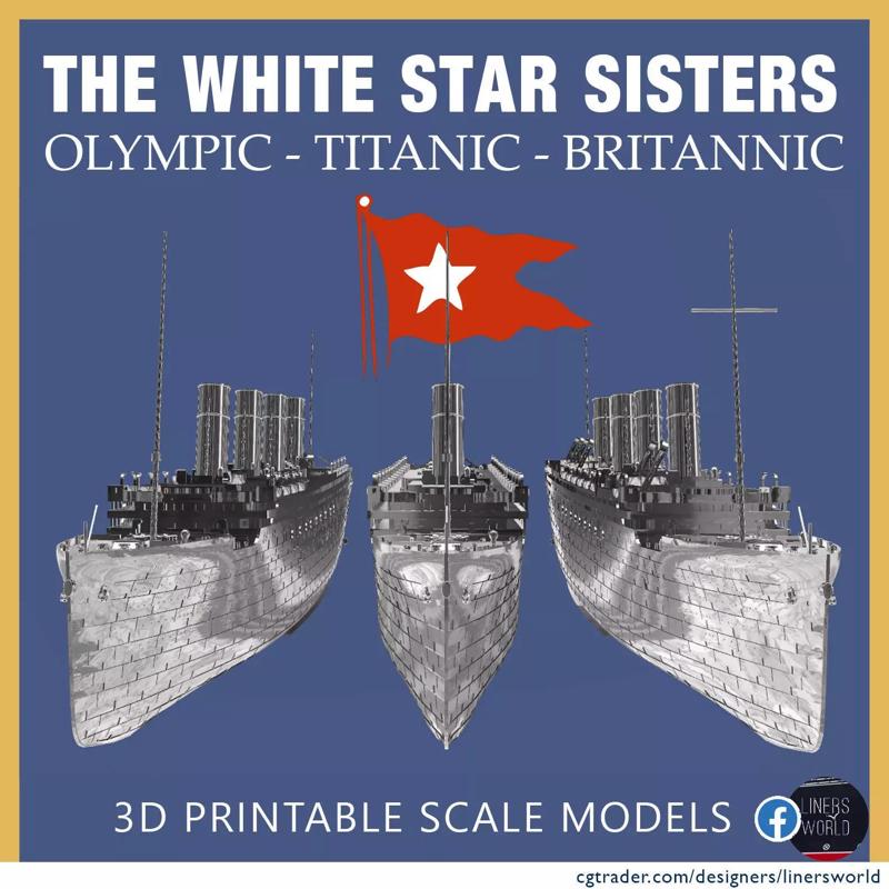Olympic Titanic Britanic ocean liners pack 3D Model Collection