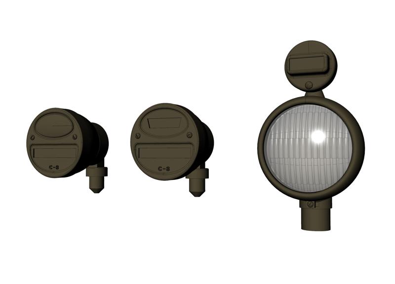 1/16 Sherman rear and headlight set