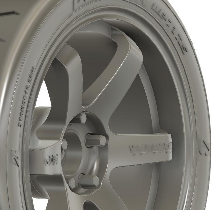 1/24 19x9.5 F4 Rays TE37 Saga S-Plus Black Shadow Ltd wheels