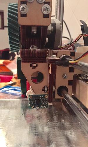 Mini Differential IR height sensing board attachment to Printrbot Plywood Wade's extruder