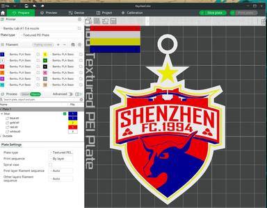 CSL Shenzhen fc Keychain Shield color printable