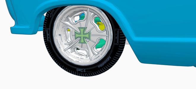 Vintage Halibrand style rims, 1/25th scale