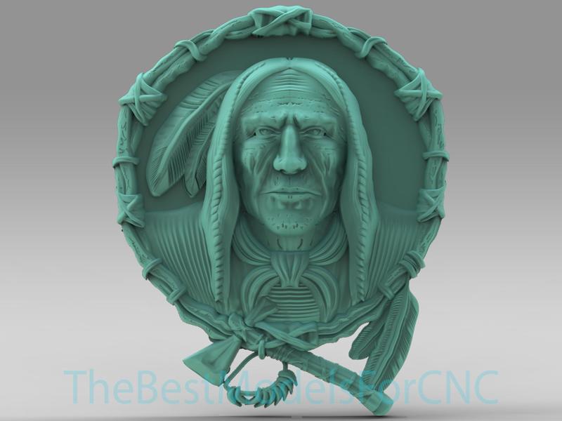 3D Model STL File for CNC Router Laser & 3D Printer Indian Shield