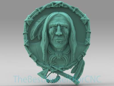 3D Model STL File for CNC Router Laser & 3D Printer Indian Shield