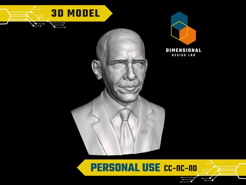 3D Model of Barack Obama - High-Quality STL File for 3D Printing (PERSONAL USE)