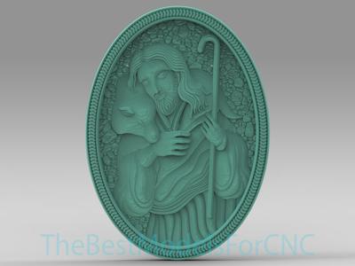 3D Model STL File for CNC Router Laser & 3D Printer Jesus of Nazareth Round