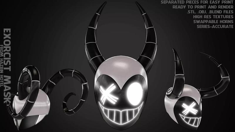 Hazbin Hotel Angel Exorcist Mask for Cosplay