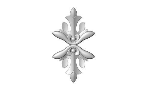 Mirrored floral rosette applique carving molding relief onlay