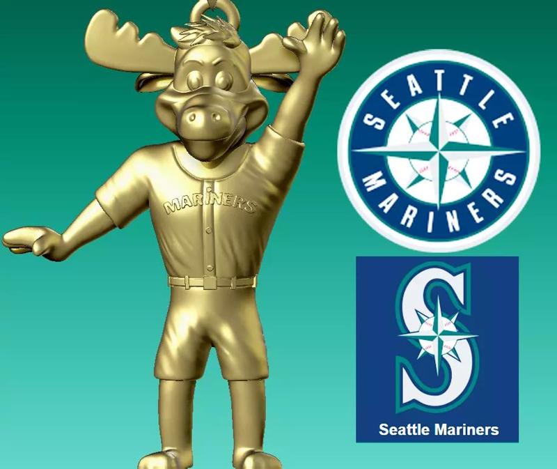 MLB - Necklaces SEATTLE MARINERS - Hanging Figurine - 3D print