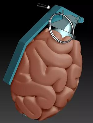 Brainade brain with grenade