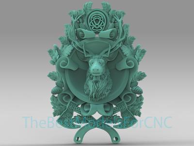 3D Model STL File for CNC Router Laser & 3D Printer Deer Frame Head