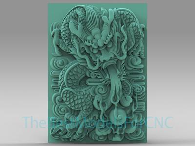 3D Model STL File for CNC Router Laser & 3D Printer Asia Dragon