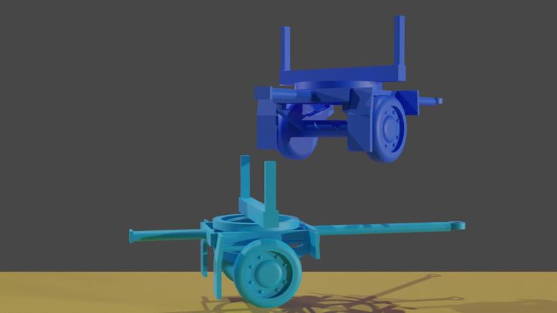 Truck trailer long timber wood H0 HO OO 00 N TT 1to100 1to64 Size Truck trailer long timber