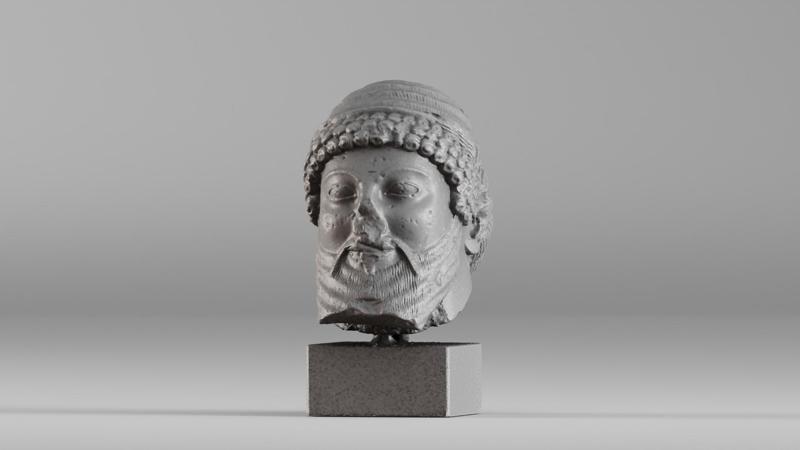 001613 Ancient Stone Head Sculpture