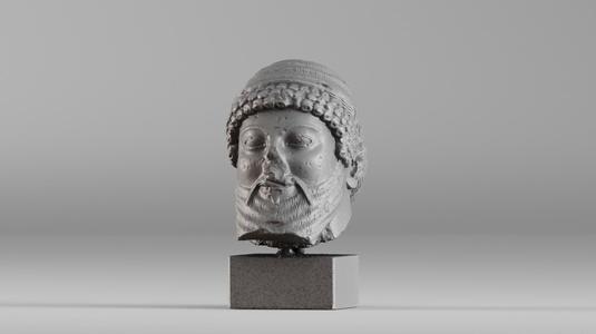 001613 Ancient Stone Head Sculpture